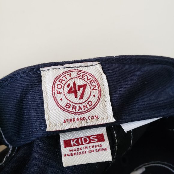 Cleveland Indians Hat Cap Strap Back Blue 47 Youth Kids Chief Wahoo Heart - Picture 10 of 11